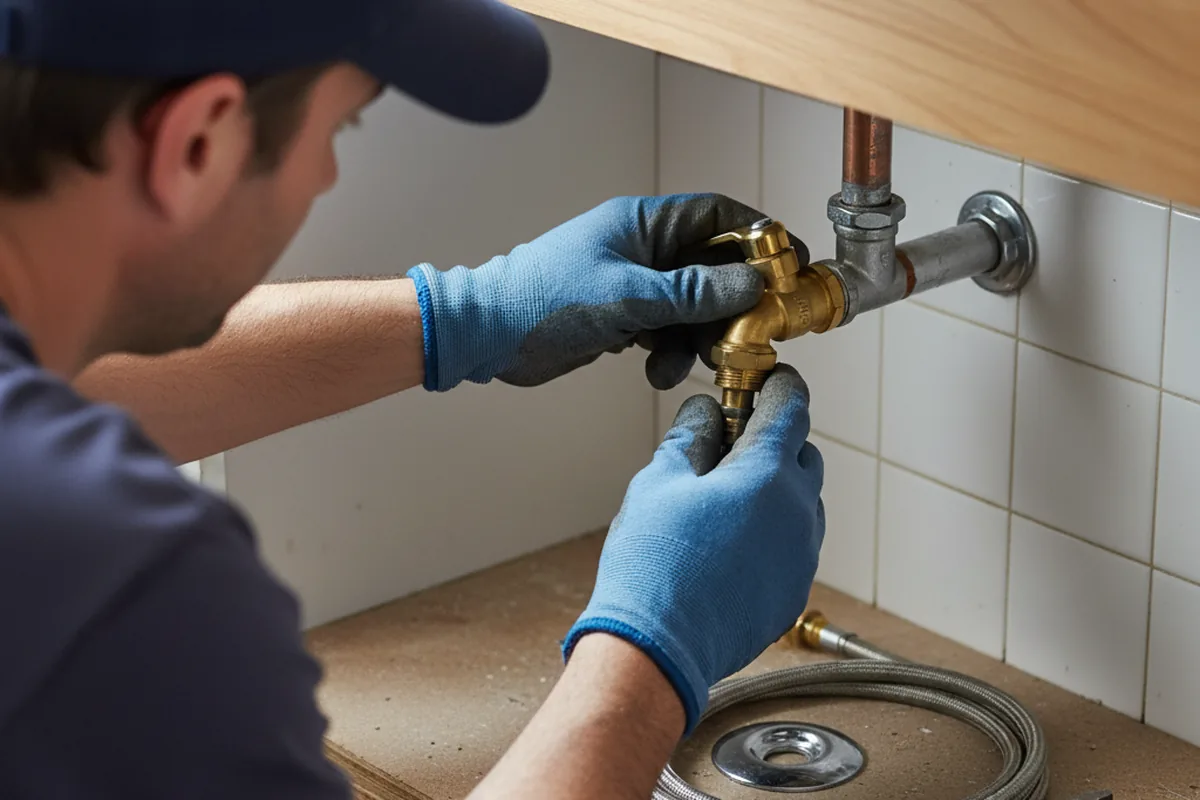 Shutoff valve and fitting work during Emergency Plumbing in Harper